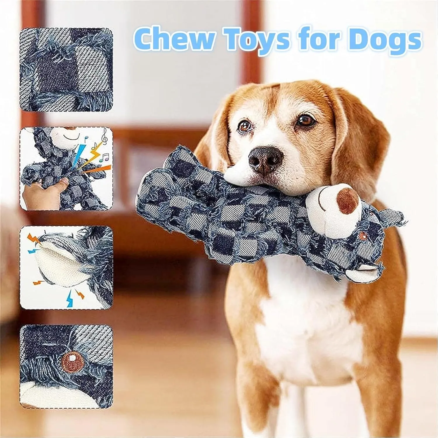 Indestructible Robust Bear - Large Dog Toy, Durable Squeaky Plush Toy for Heavy Chewers, Interactive Dog Toys for Boredom, Suitable for Large Breeds