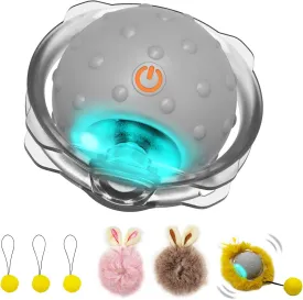 Interactive Cat Toys Ball with Super Driver, Motion Activate Electric Cat Toy Recommend on Wool Carpet (Robot), Grey, (LP16)