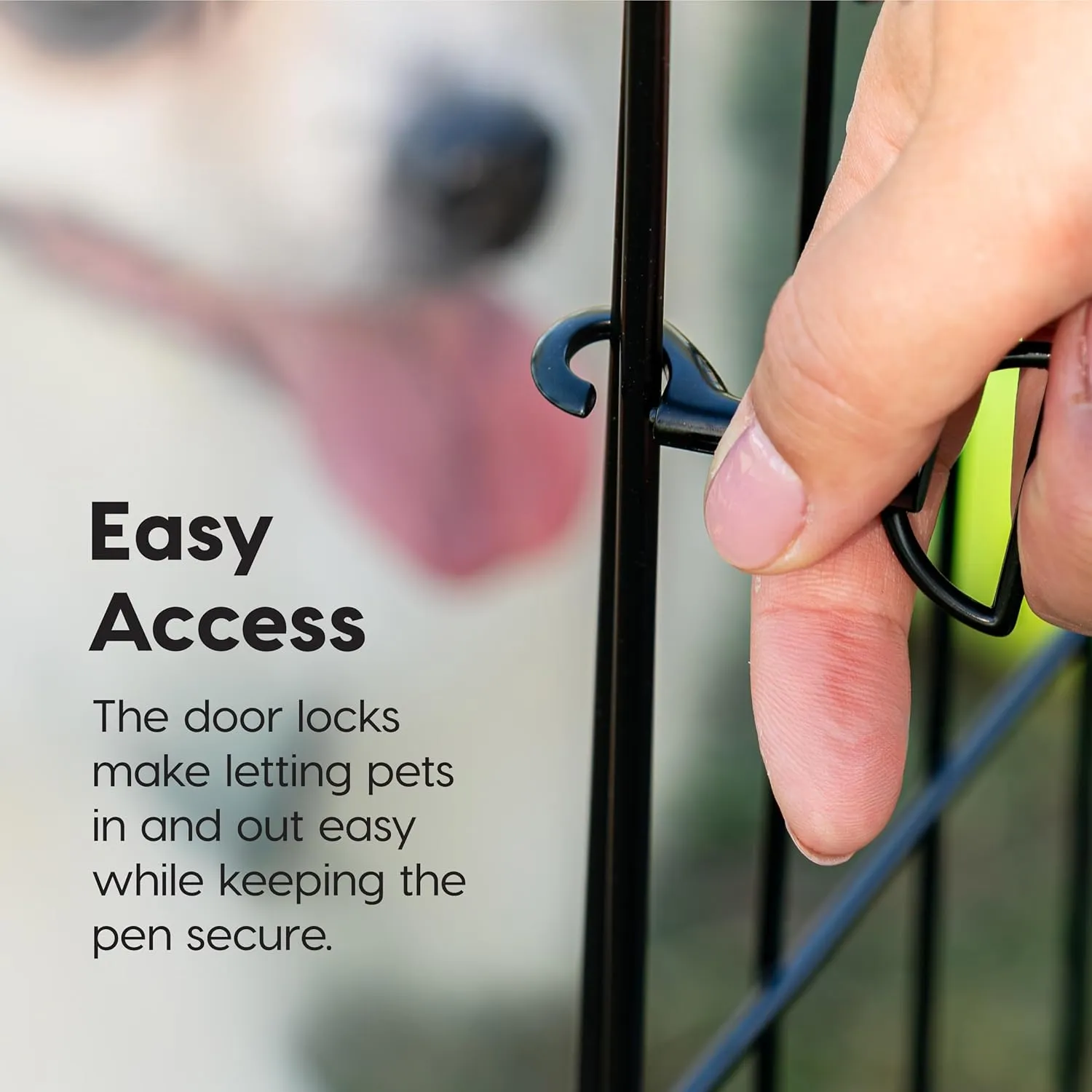IRIS USA Metal Dog Playpen, 8-Panel 30" Pet Playpen, Puppy Playpen, Indoor/Outdoor Dog Fence, 58 x 58 x 30, Foldable, Customizable, Black