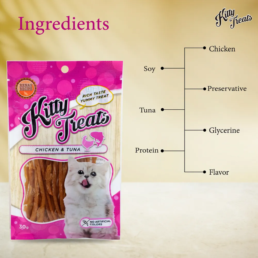Kitty Treats Soft Chicken & Tuna and Chicken Sushi Cat Treats Combo