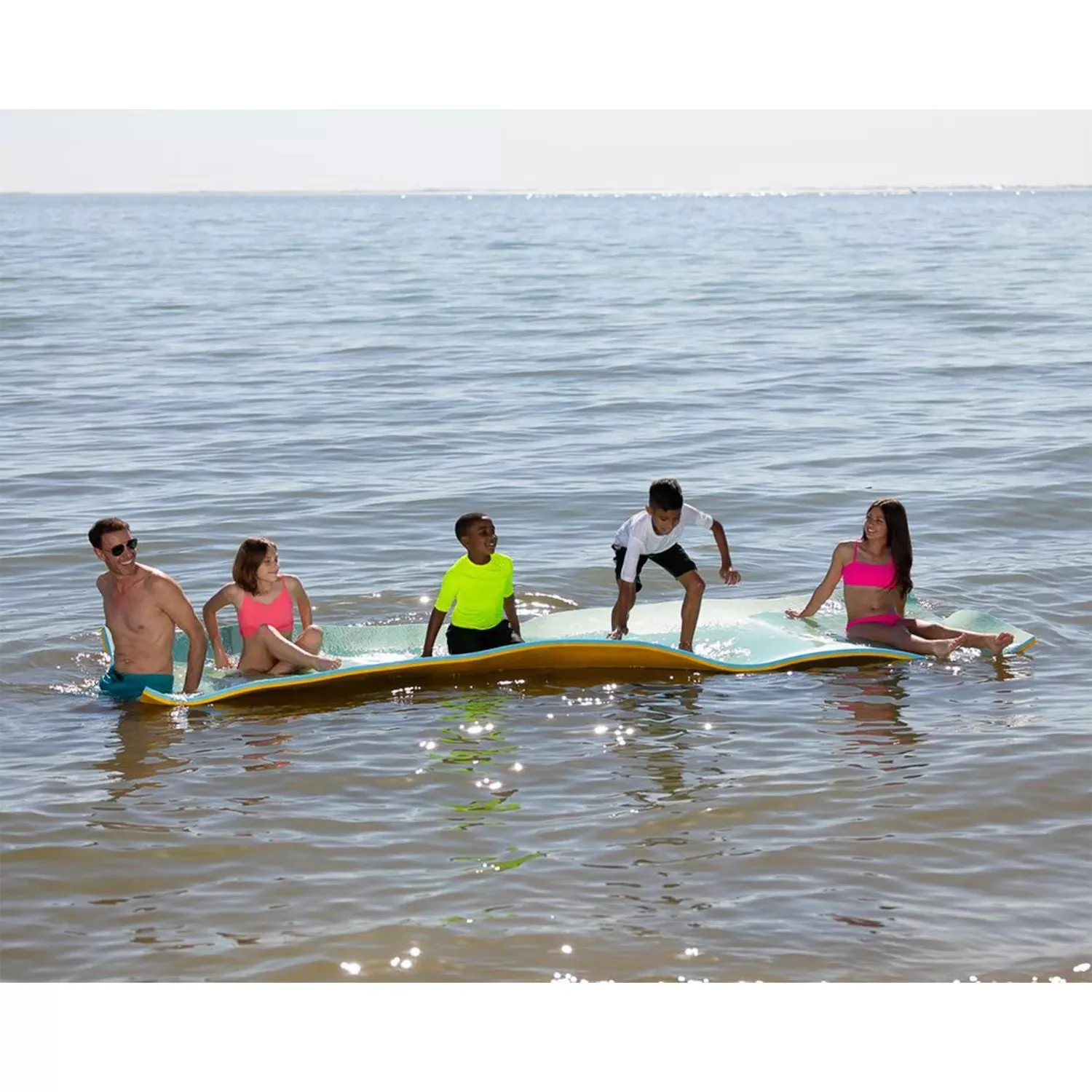 Lagoon Lounge Family Floating Mat for Lounging in a Lake or Pool, 5' x 12' , turquoise Flote Pad