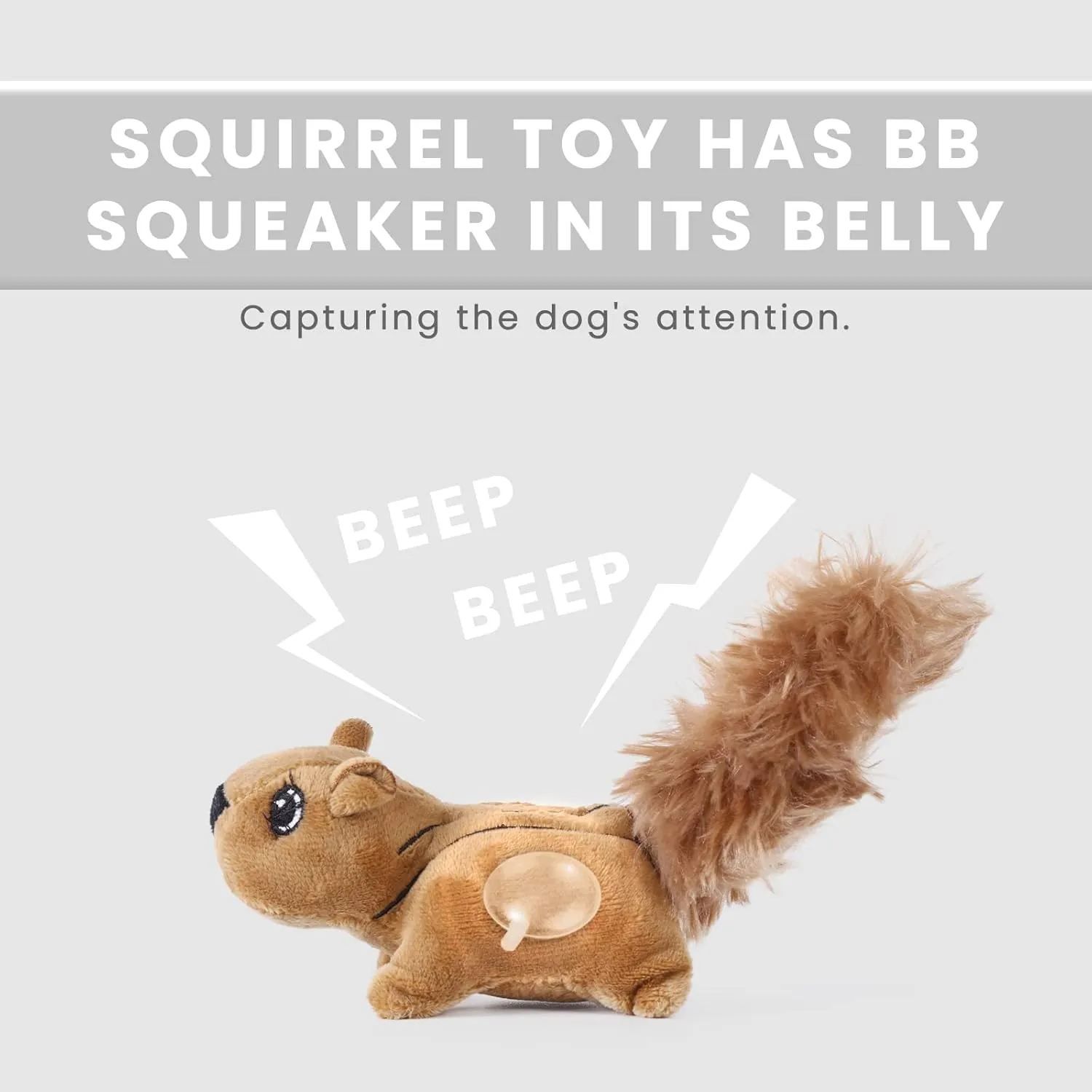 Laifug Hidden Squirrel Plush Dog Toy Interactive Squeaky Dog Toy Hide and Seek, L