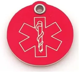 LuckyPet Pet ID Tag - Medical Alert - Personalized Dog tag & cat tag, Features Medical Symbol on Front and Your Info Engraved on Back - Size: Medium