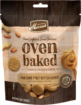 Merrick Oven Baked Dog Treats, Natural Cookies For Dogs, Pawsome Pnut Butter Cookie With Real Peanut Butter - 11 oz. Bag