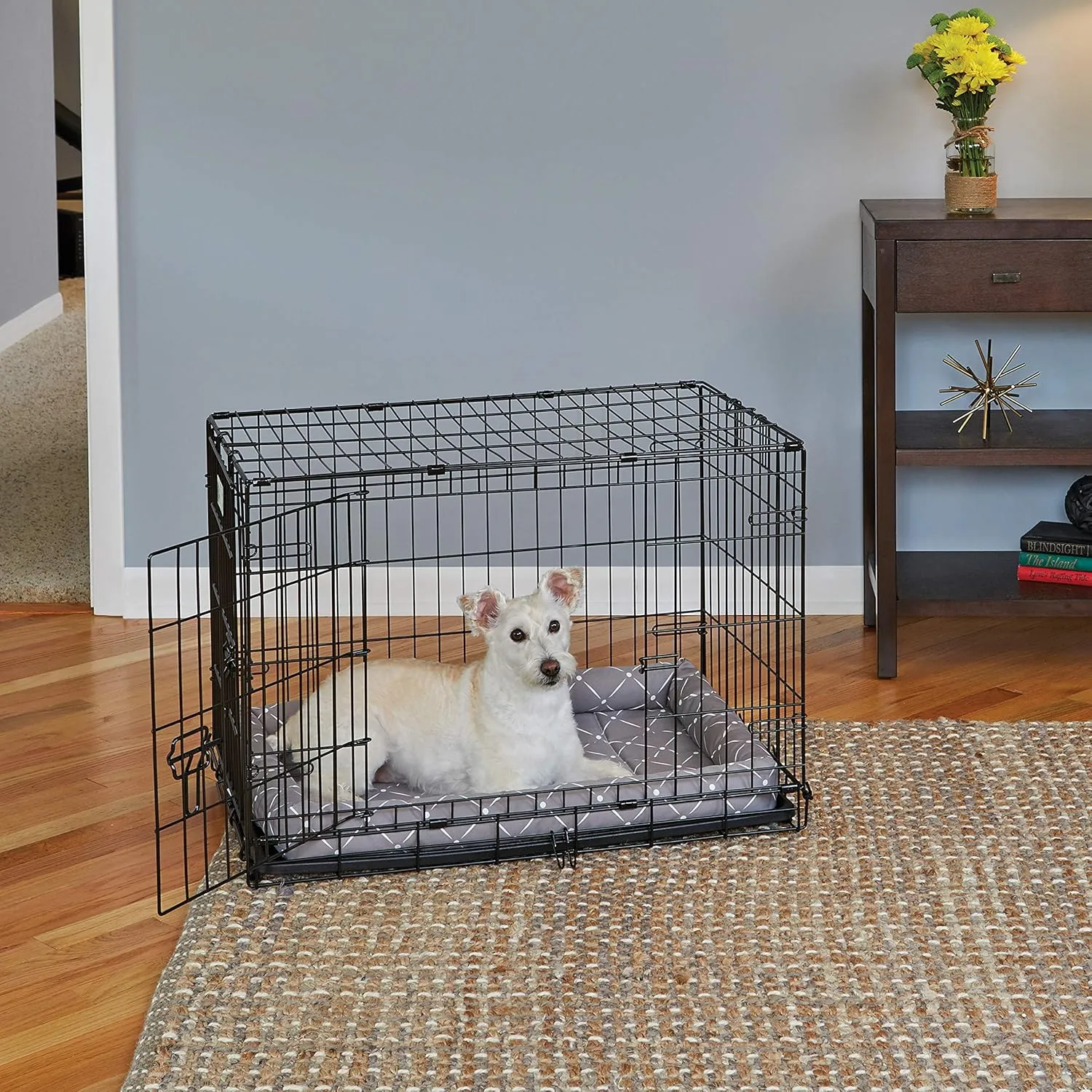 Midwest Homes for Pets 40230-MRD Quiet Time Couture Ashton Bolster Pet Bed, Medium Dog/30, Mushroom