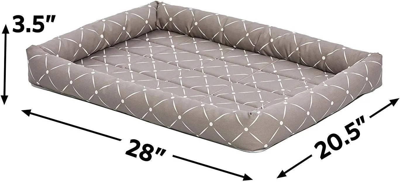 Midwest Homes for Pets 40230-MRD Quiet Time Couture Ashton Bolster Pet Bed, Medium Dog/30, Mushroom