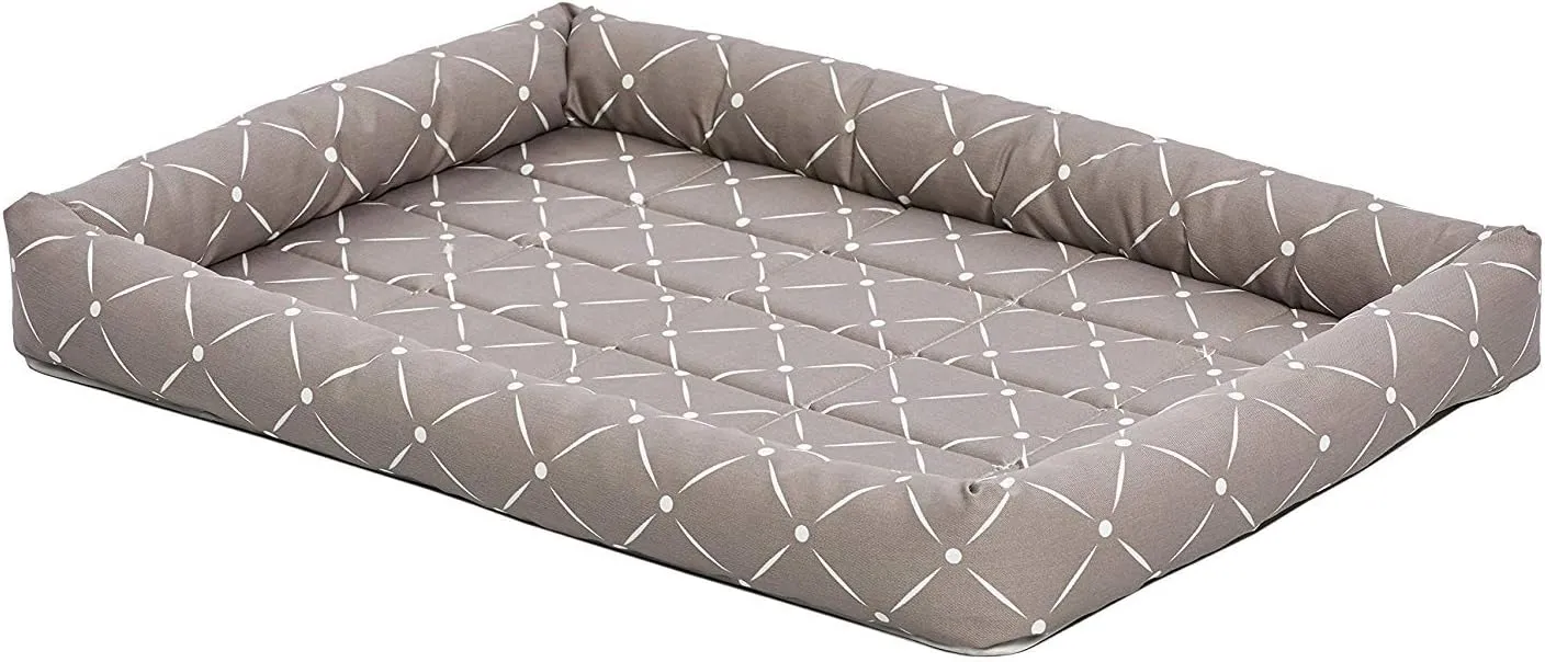 Midwest Homes for Pets 40230-MRD Quiet Time Couture Ashton Bolster Pet Bed, Medium Dog/30, Mushroom