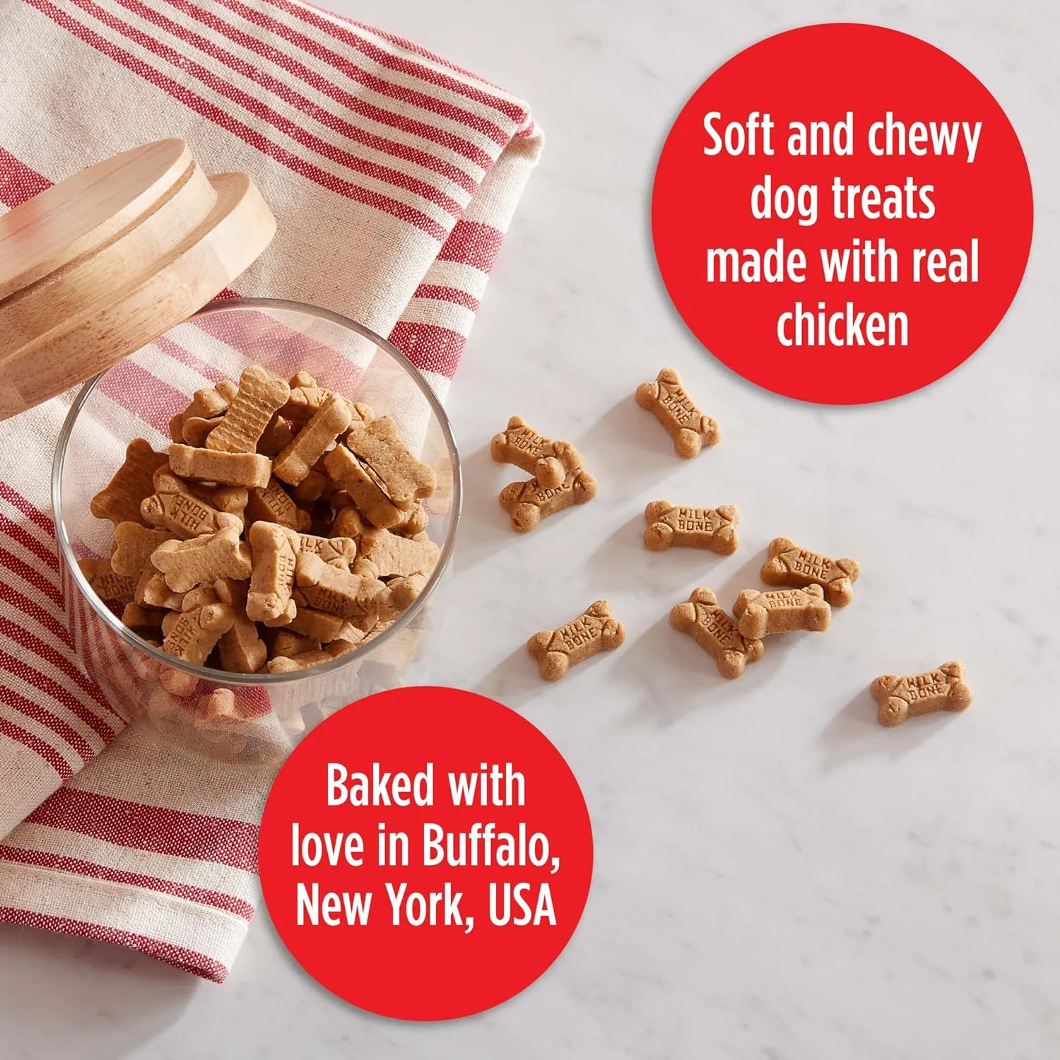 Milk-Bone Soft & Chewy Minis Dog Treats, Chicken, 18 Ounce Made with Real Chicken Breast