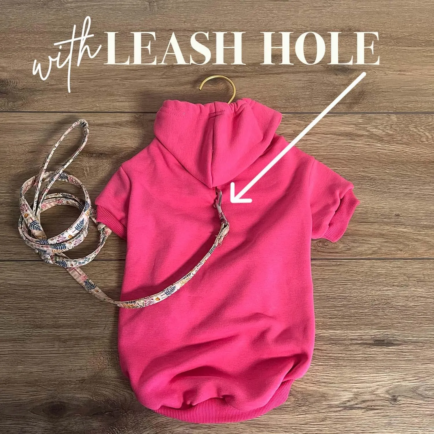 My Mom is Single Dog Hoodie Fleece Lined Pullover Sweatshirt with Leash Hole (Hot Pink, 6X-Large 115)