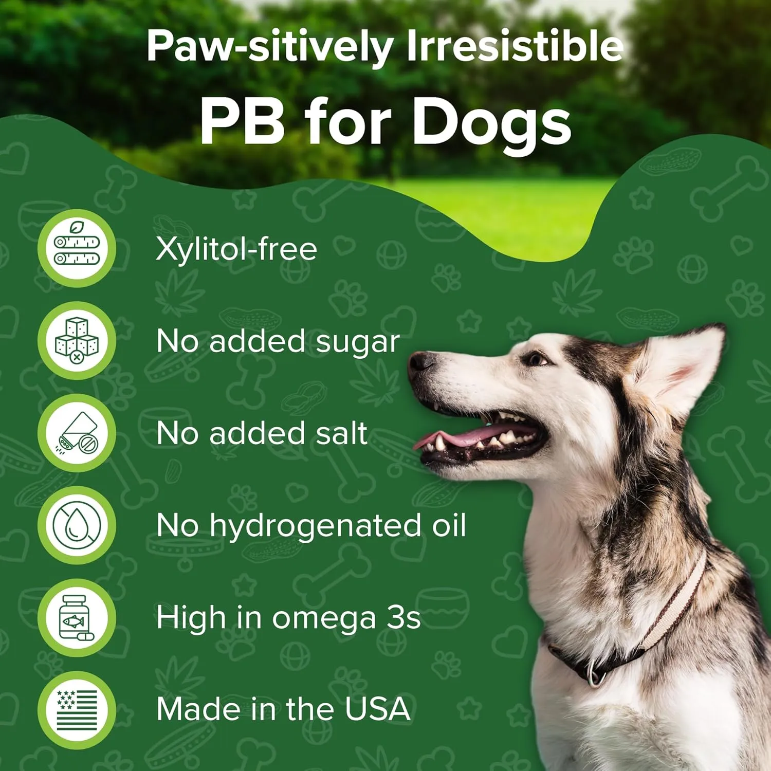 Natural Peanut Butter for Dogs Safe - 100% Healthy Dog Treats - No Sugar, Xylitol Free, Digestive Support - Puppy Dog Peanut Butter with Pumpkin 16 oz - Made in USA Premium Quality