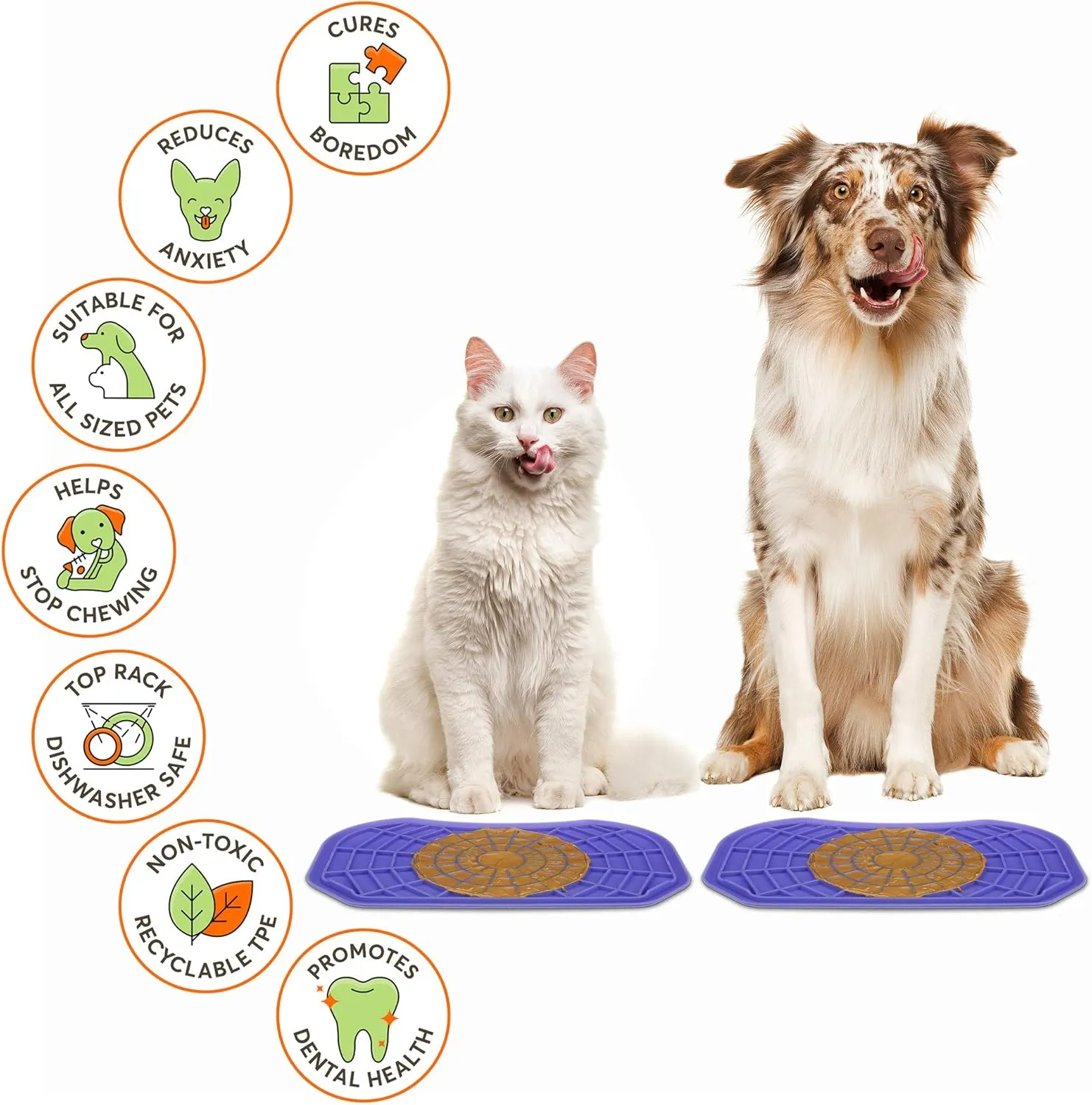 Neater Pets - Neat-LIK - Slow Feeding Pad for Dogs & Cats - Puzzle Toys Provide Boredom & Anxiety Relief - Fill Licking Pad with Healthy Treats & Food (Purple)