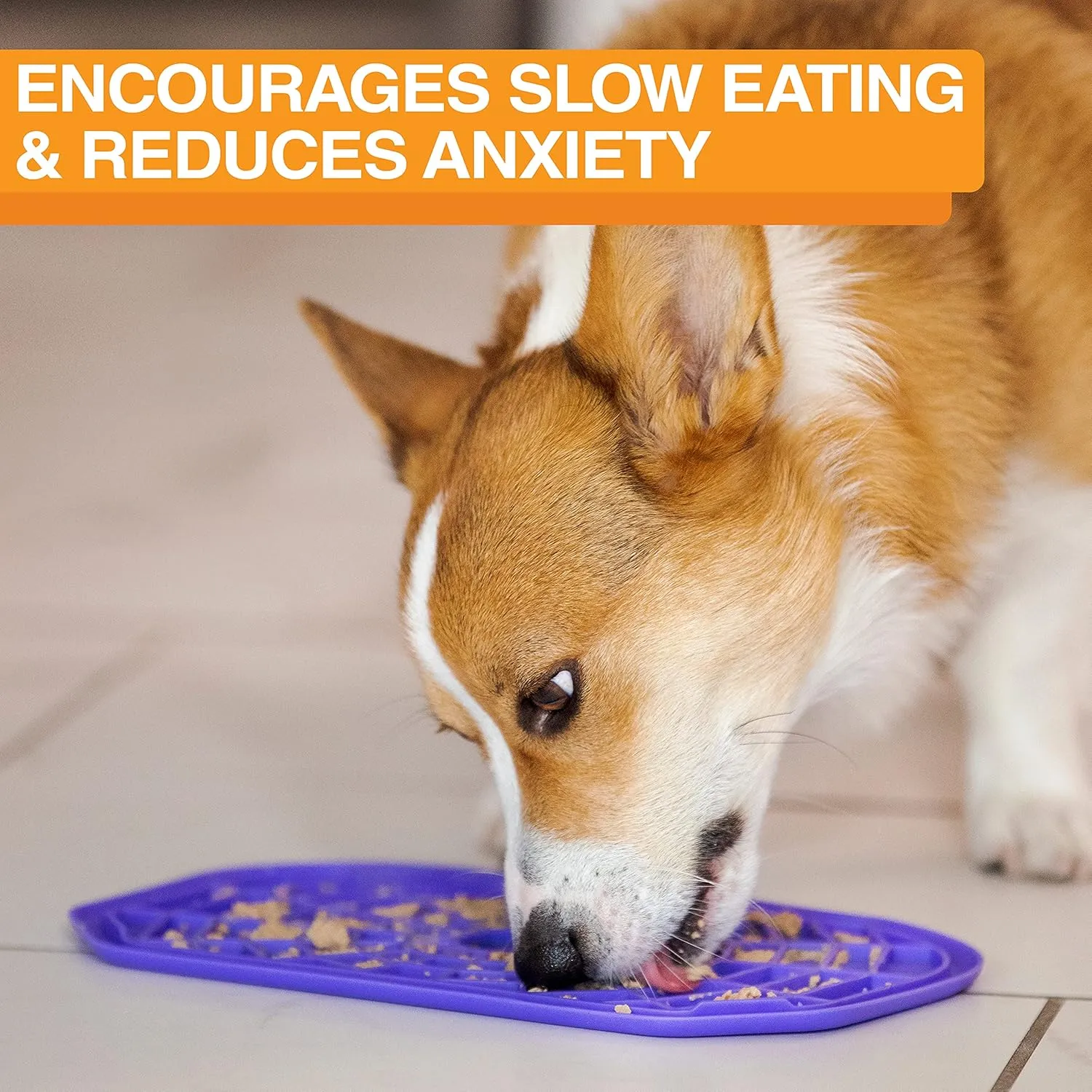 Neater Pets - Neat-LIK - Slow Feeding Pad for Dogs & Cats - Puzzle Toys Provide Boredom & Anxiety Relief - Fill Licking Pad with Healthy Treats & Food (Purple)