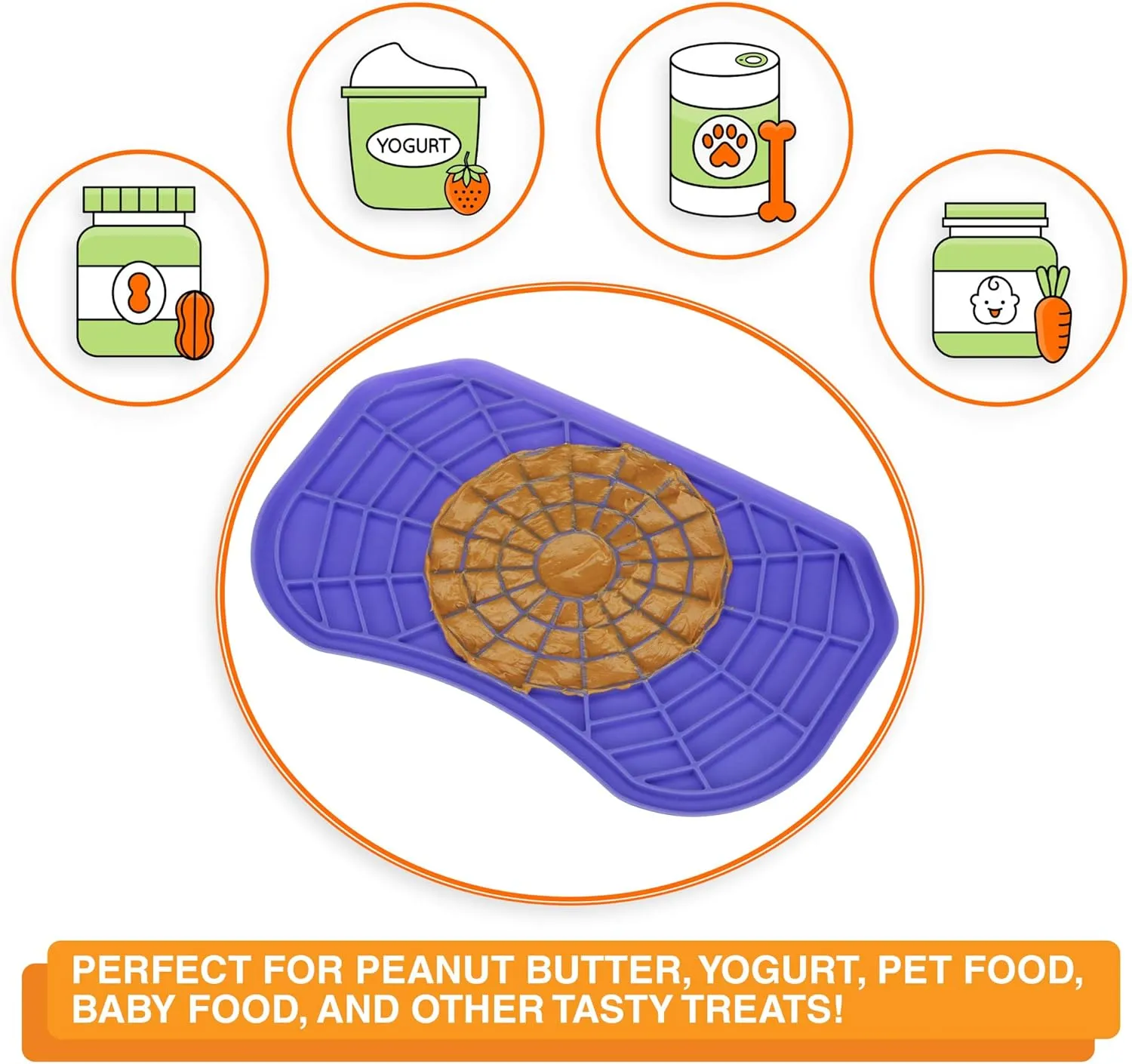 Neater Pets - Neat-LIK - Slow Feeding Pad for Dogs & Cats - Puzzle Toys Provide Boredom & Anxiety Relief - Fill Licking Pad with Healthy Treats & Food (Purple)