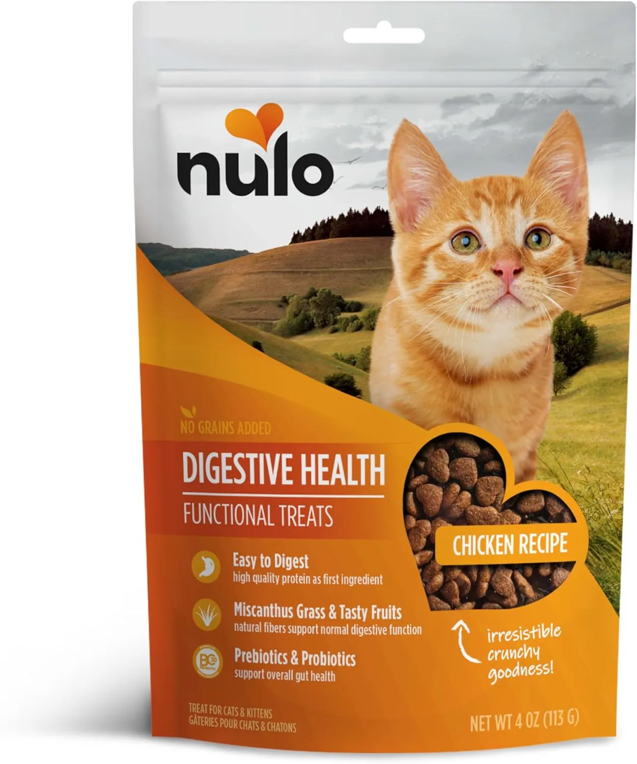 Nulo Digestive Health Functional Treats Grain-Free with BC30 Probiotic Chicken Recipe for Cats & Kittens 4oz