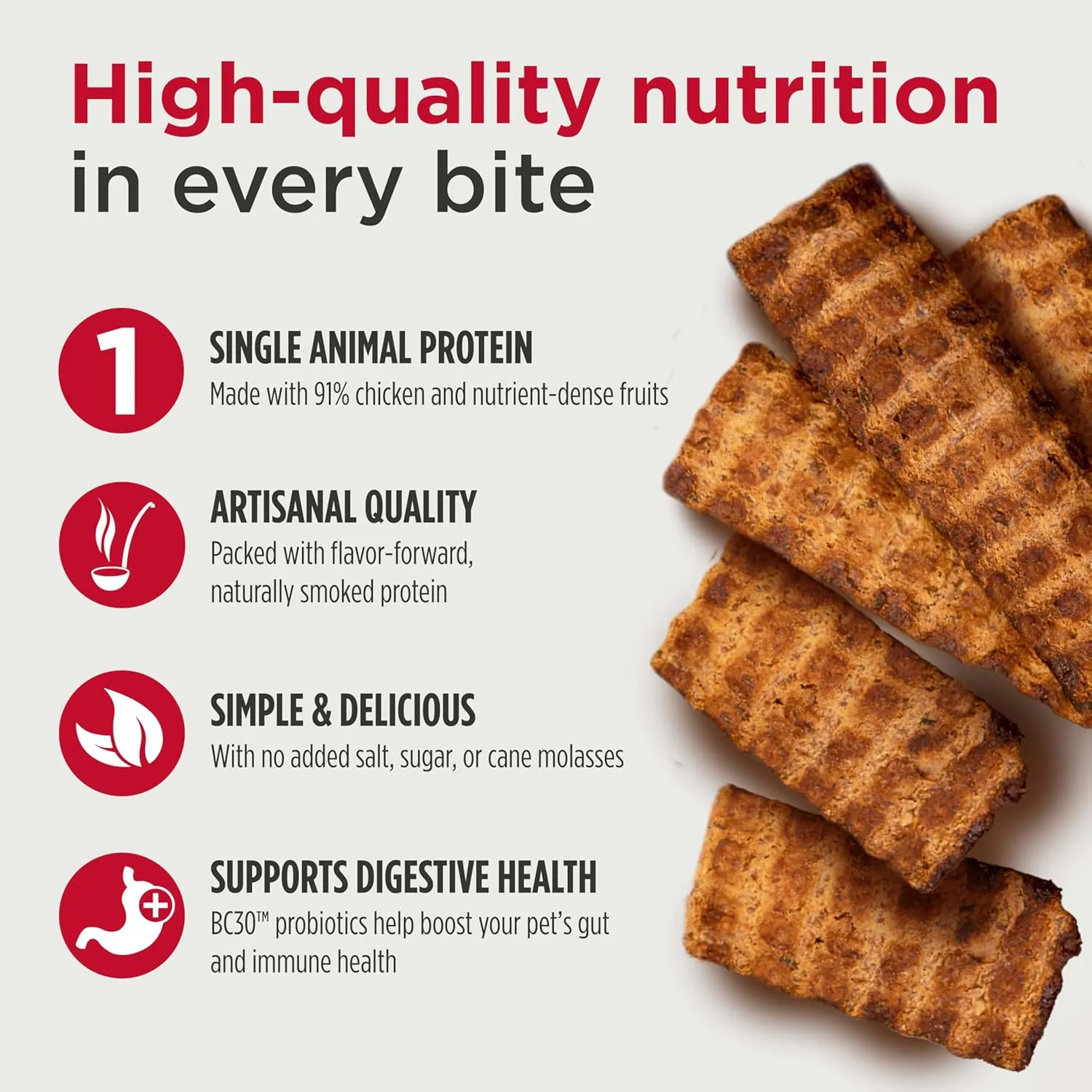 Nulo Premium Jerky Strips Dog Treats, Grain-Free High Protein Jerky Strips made with BC30 Probiotic to Support Digestive & Immune Health