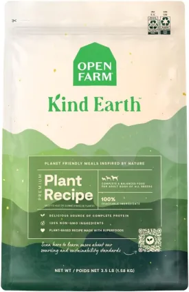 Open Farm Kind Earth Plant Based Dry Dog Kibble, Natural Vegan Dog Food, Source of Complete Protein, Nutrient-Dense, Highly Digestible, Hypoallergenic, Lower Carbon Footprint (20 Pound Pack of 1)