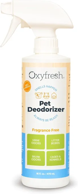 Oxyfresh Extra Strength Pet Odor Eliminator Spray - Goodbye to Stinky Odors - No Fragrance, No Harsh Chemicals - Odor Eliminator Works on Contact - Home Upholstery & Auto - Safe & Pet Parents Love It