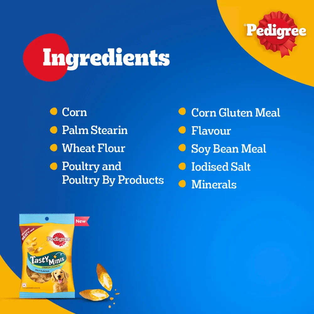 Pedigree Milk Flavour Tasty Minis Crunchy Pockets Dog Treats (Buy 1 Get 1) (Limited Shelf Life)