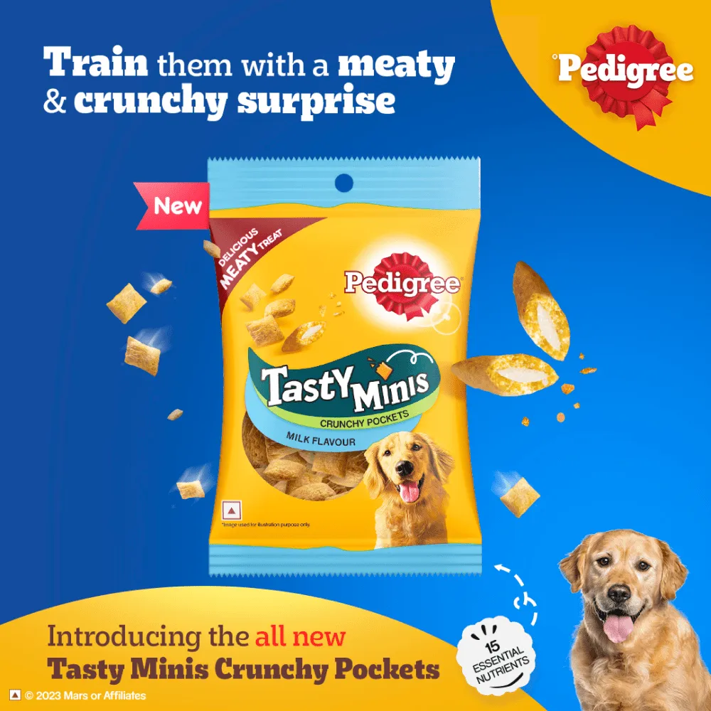 Pedigree Milk Flavour Tasty Minis Crunchy Pockets Dog Treats (Buy 1 Get 1) (Limited Shelf Life)
