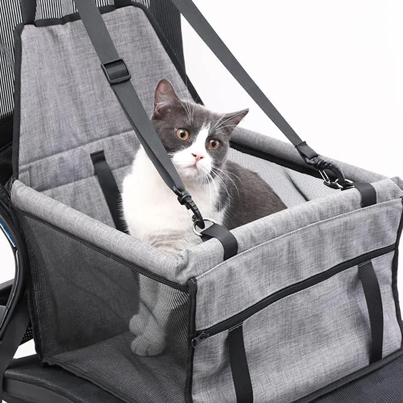 Pet car Seats Small Dogs,Dog Car Seats for Small Medium Dogs & Cats,Portable Puppy/Pet Car Booster Seat with Clip-On Leash and Mesh Window for Pet Up to 12 lbs (Orange, Small)