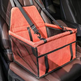 Pet car Seats Small Dogs,Dog Car Seats for Small Medium Dogs & Cats,Portable Puppy/Pet Car Booster Seat with Clip-On Leash and Mesh Window for Pet Up to 12 lbs (Orange, Small)