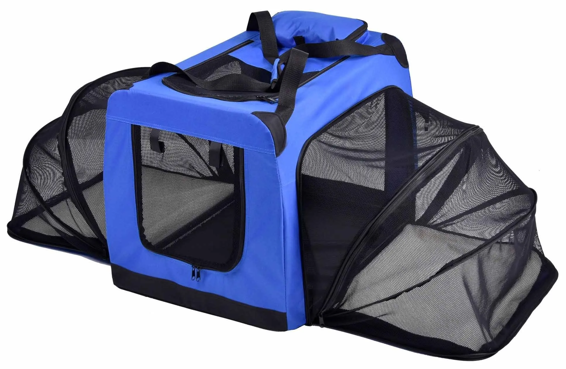 Pet Life ® 'Hounda Accordion' Metal Framed Soft-Folding Collapsible Dual-Sided Expandable Pet Dog Crate