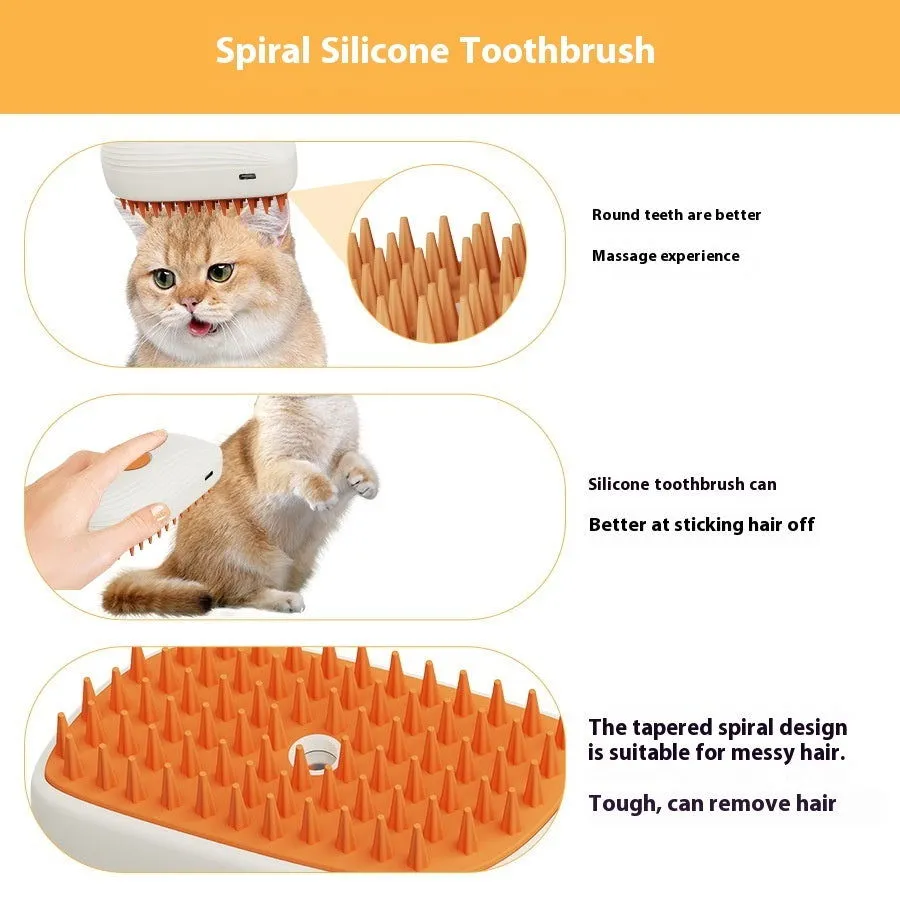 Pets Steam Brush Spray Massage Comb Grooming Tools