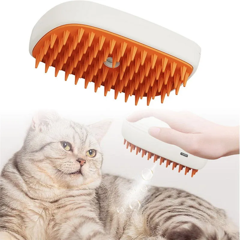 Pets Steam Brush Spray Massage Comb Grooming Tools
