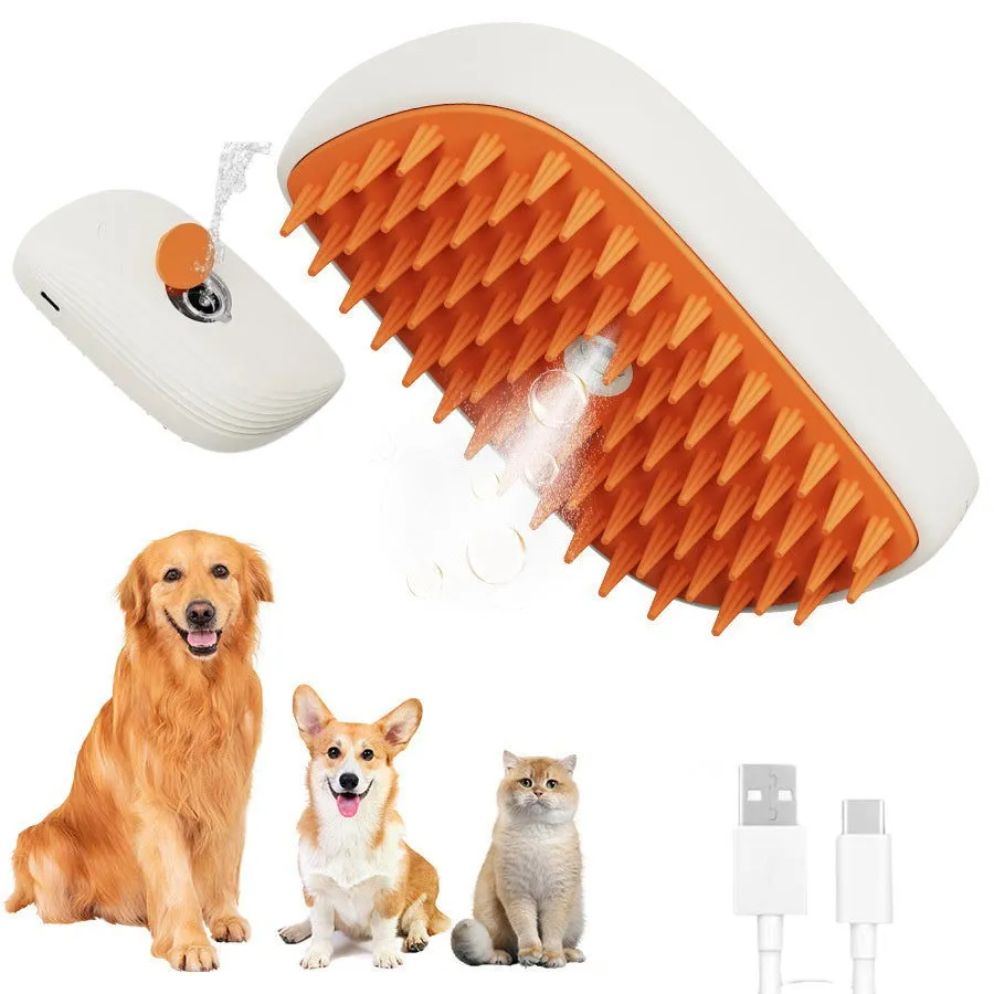 Pets Steam Brush Spray Massage Comb Grooming Tools