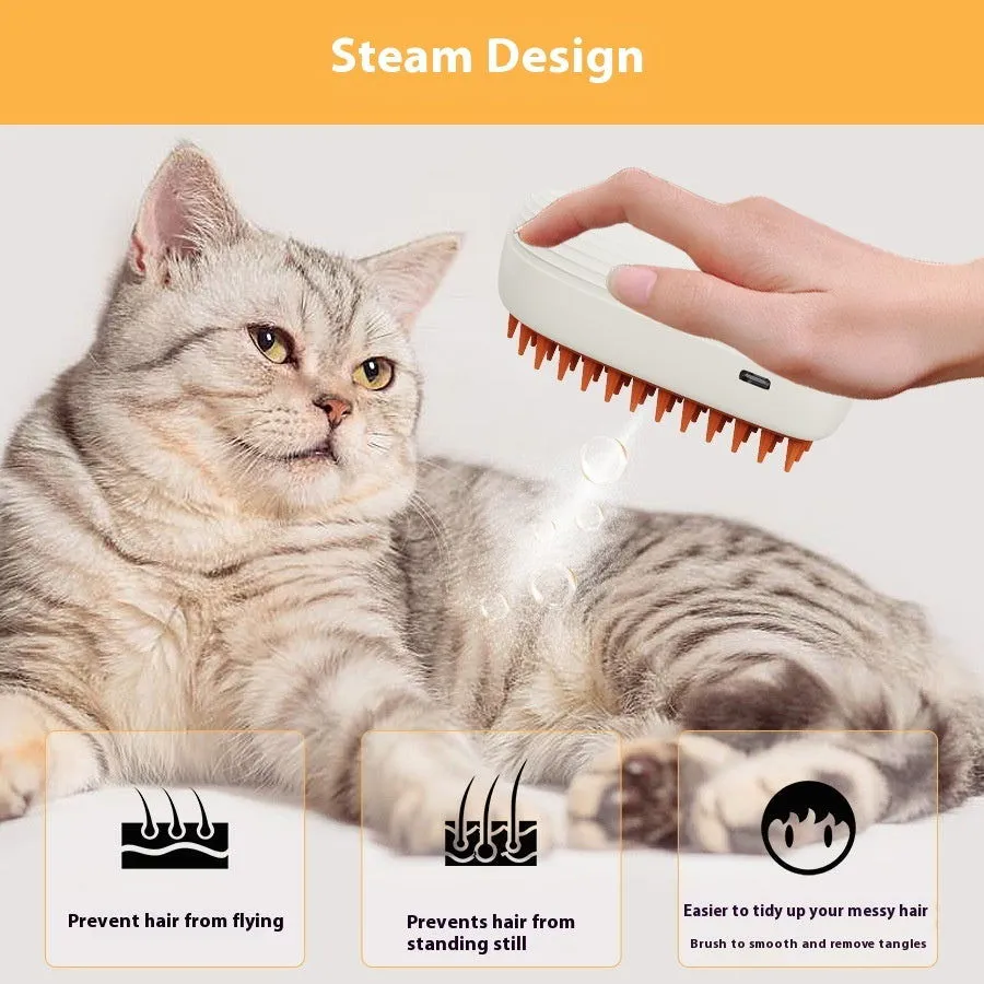 Pets Steam Brush Spray Massage Comb Grooming Tools