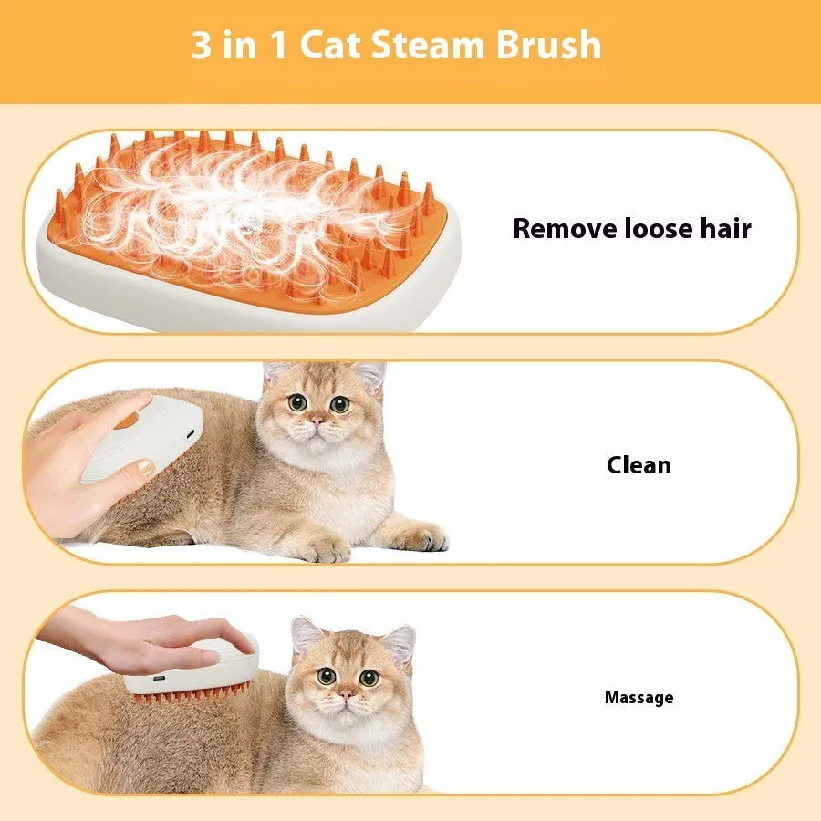 Pets Steam Brush Spray Massage Comb Grooming Tools