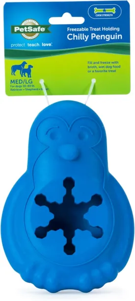 PetSafe Chilly Penguin - Freezable Dog Toy for Medium and Large Dogs - Fill and Freeze - Frozen Dog Toy to Fill with Treats - Interactive Pet Puzzle for Boredom or Separation Anxiety, ML