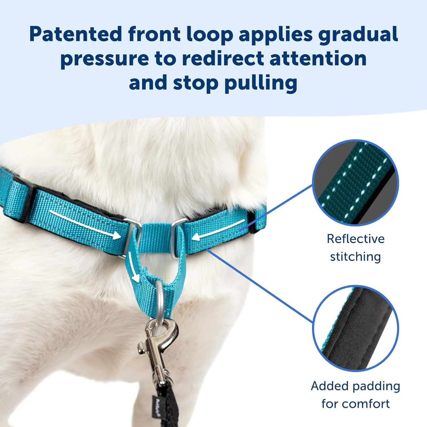 PetSafe Easy Walk Deluxe Dog Harness, No Pull Dog Harness  Perfect for Leash & Harness Training  Stops Pets from Pulling and Choking on Walks  Large, Ocean