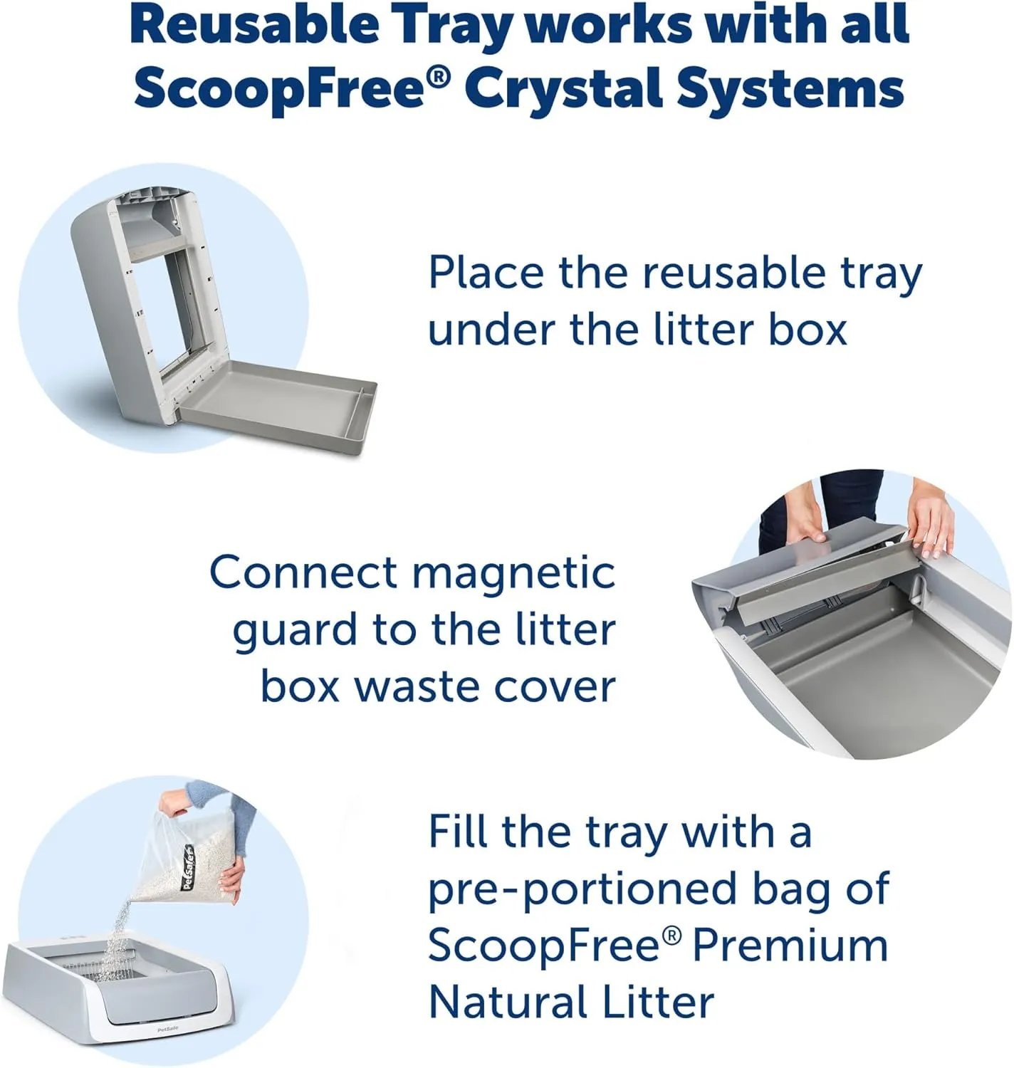 PetSafe Official ScoopFree Natural Reusable Tray Includes 4.2 lb of Premium Natural Cat Litter Eco-Friendly Compatible with All ScoopFree Crystal Automatic Self-Cleaning Litter Box Systems