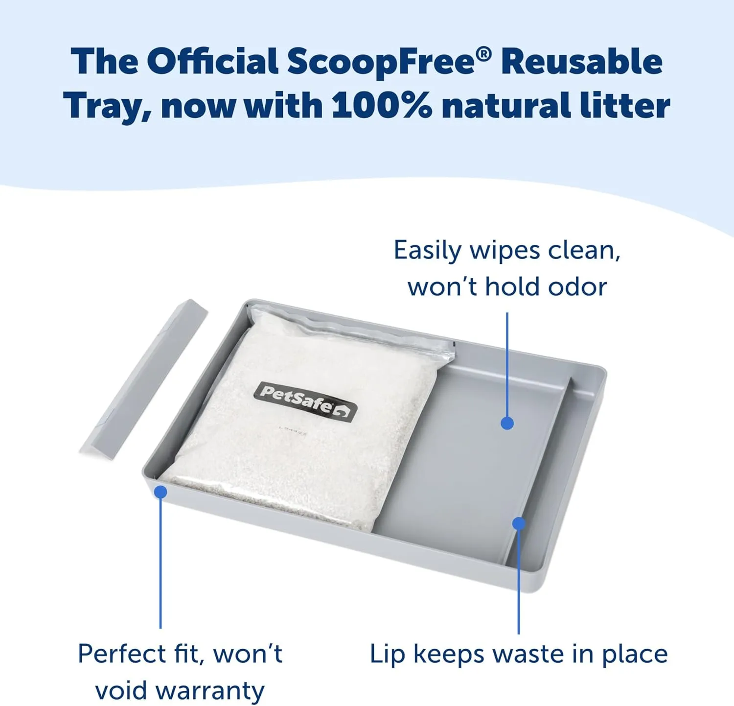 PetSafe Official ScoopFree Natural Reusable Tray Includes 4.2 lb of Premium Natural Cat Litter Eco-Friendly Compatible with All ScoopFree Crystal Automatic Self-Cleaning Litter Box Systems