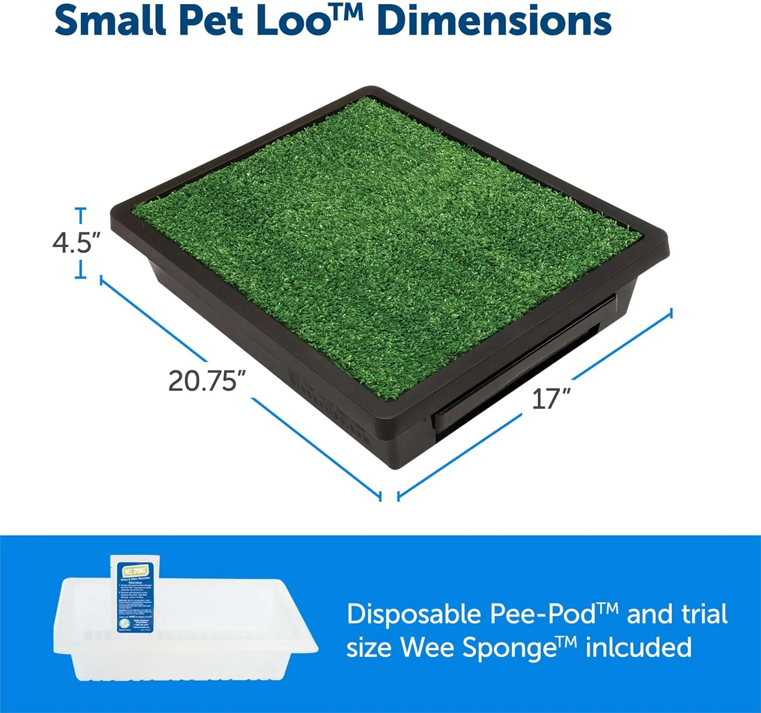 PetSafe Pet Loo Indoor Pet Toilet, Portable Dog Potty Station, Grass Pad Tray of Synthetic Grass Mat, Easy to Clean, Large