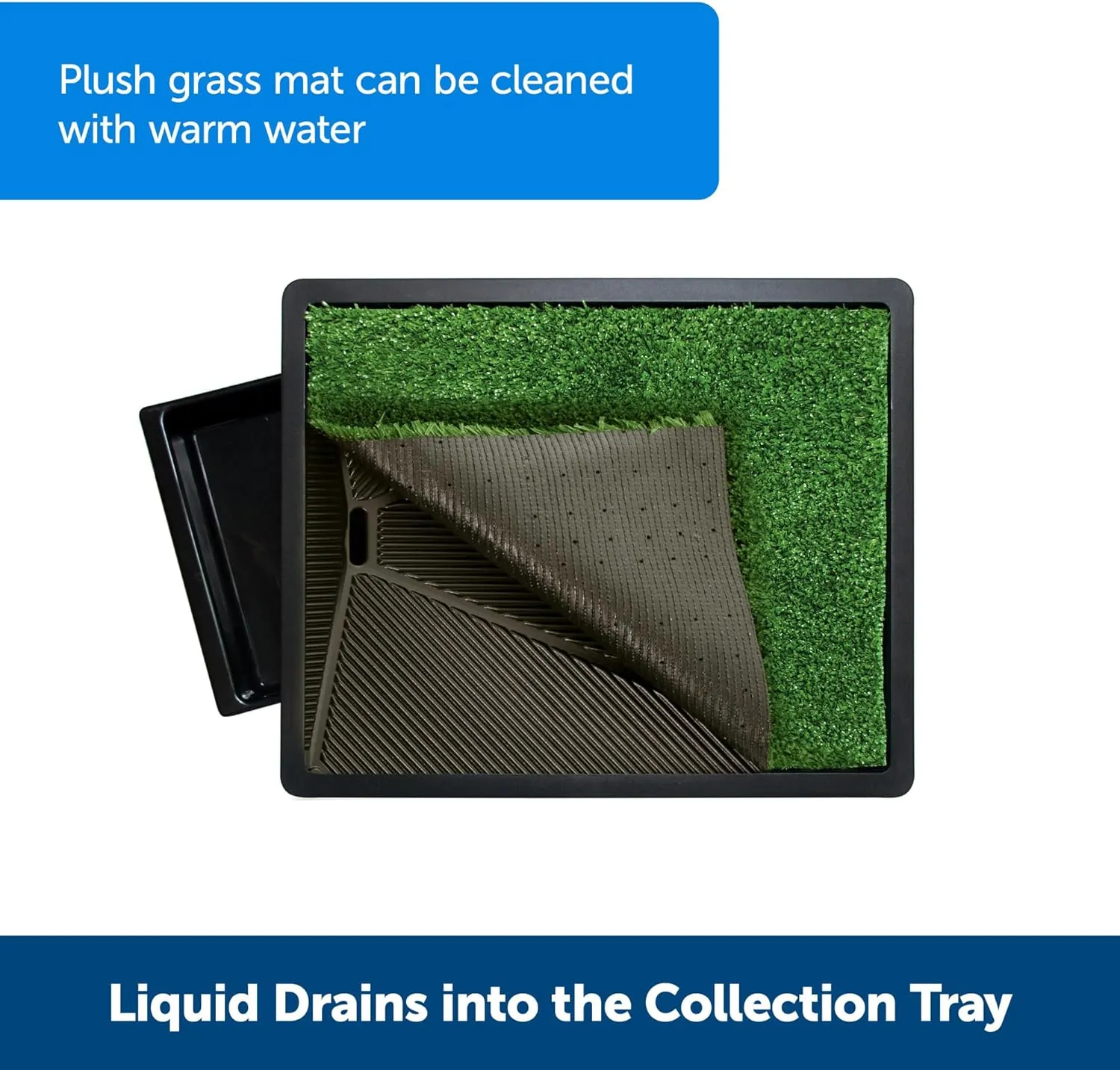 PetSafe Pet Loo Indoor Pet Toilet, Portable Dog Potty Station, Grass Pad Tray of Synthetic Grass Mat, Easy to Clean, Large