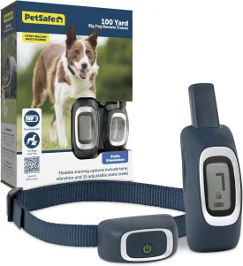 PetSafe Remote Trainer Dog Training Collar - 3 Training Modes: Tone, Vibration, 15 Levels of Static Stimulation, Standard for Dogs Over 8lb  - Waterproof, Durable, Rechargeable - 100 Yards (300 Feet)