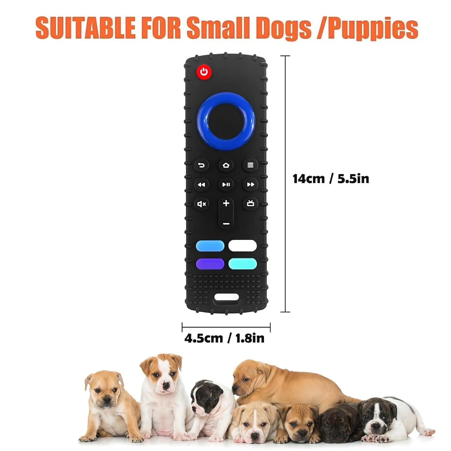 Puppy Toys for Teething, Remote Control Teether for Small Dogs,Puppy Teething Toy for Boredom & Stimulation,BPA-Free (Black)