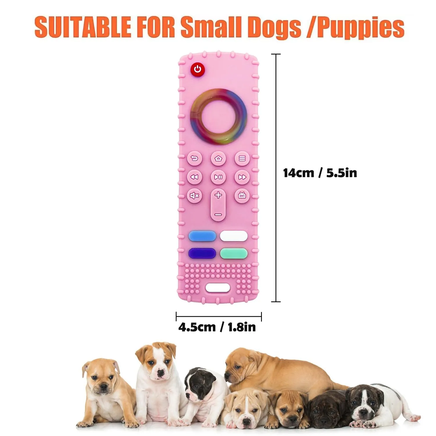 Puppy Toys for Teething, Remote Control Teether for Small Dogs,Puppy Teething Toy for Boredom & Stimulation,BPA-Free (Pink02)