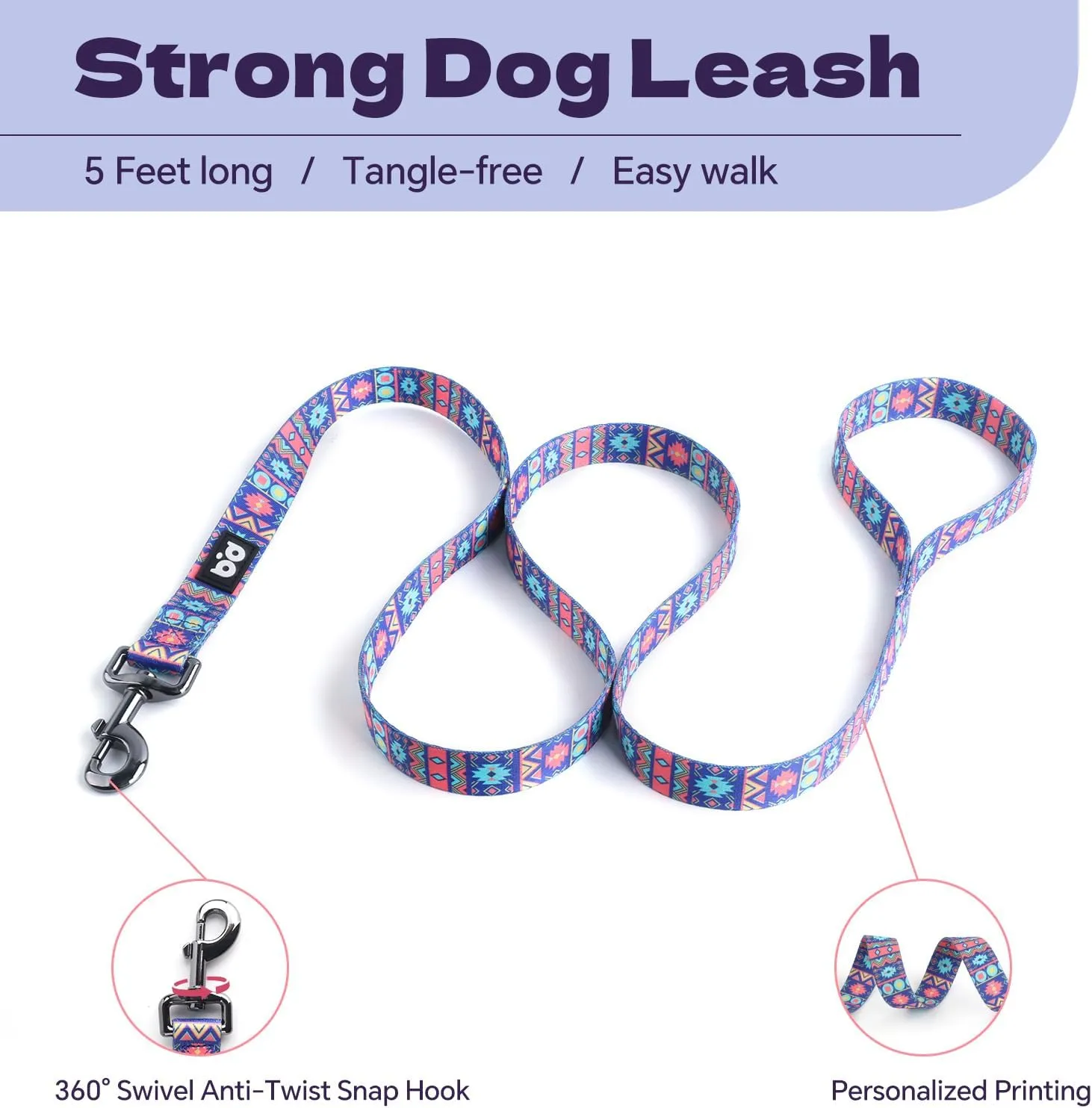 QQPETS Dog Harness Leash Set Adjustable Heavy Duty No Pull Halter Harnesses for Small Medium Large Breed Dogs Back Clip Anti-Twist Perfect for Walking