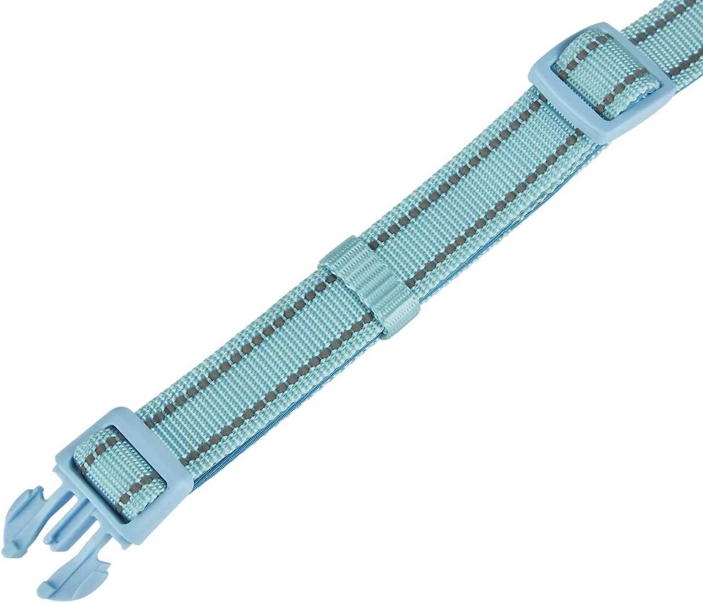 Reflective Nylon Dog Collar with Breathable Neoprene Padding,Adjustable for Large Dogs.(Neck 17"-26.3",Sky Blue)