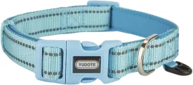 Reflective Nylon Dog Collar with Breathable Neoprene Padding,Adjustable for Large Dogs.(Neck 17"-26.3",Sky Blue)
