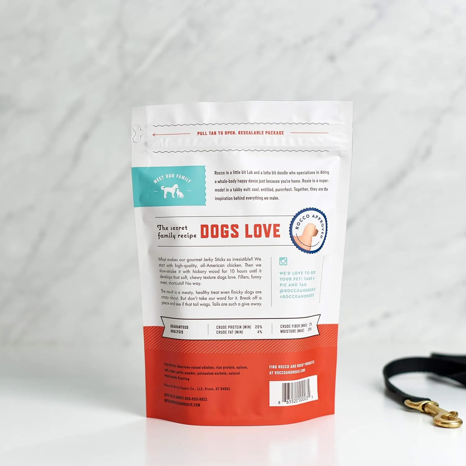 Rocco & Roxie - Jerky Dog Treats Made in USA  Puppy Supplies - Healthy Treats for Potty Training - High Value Real Meat Slow Roasted Snacks for Small, Medium and Large Dogs and Puppies - Soft Chews