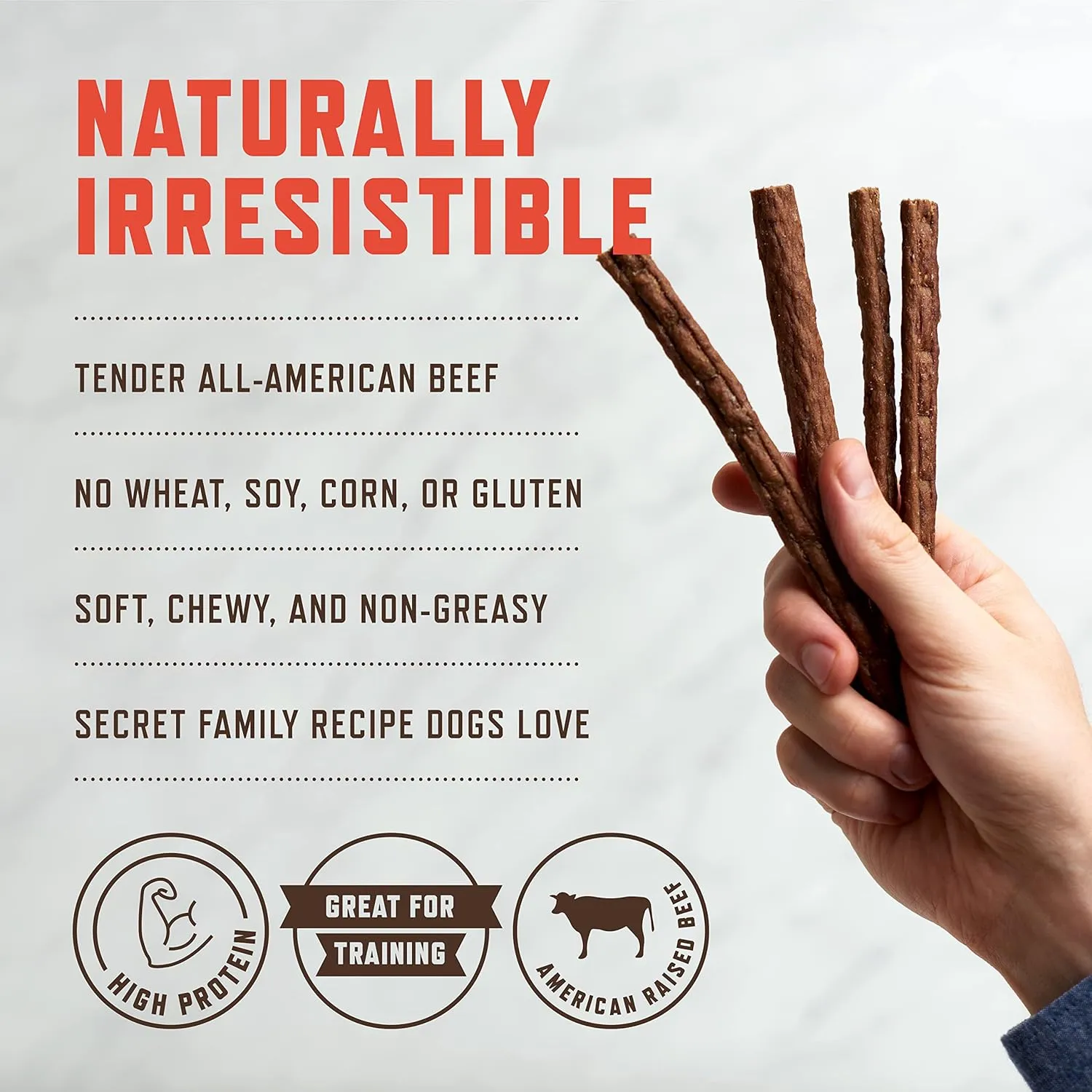 Rocco & Roxie - Jerky Dog Treats Made in USA  Puppy Supplies - Healthy Treats for Potty Training - High Value Real Meat Slow Roasted Snacks for Small, Medium and Large Dogs and Puppies - Soft Chews