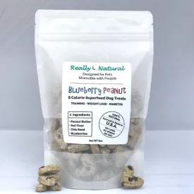 Small Batch Chia Dog Treats: 5 Calorie Blueberry Peanut, All Natural, No Corn - Wheat - Soy, Sourced & Made in USA, Human Grade (Three 8 oz Bags, About 195 Treats)