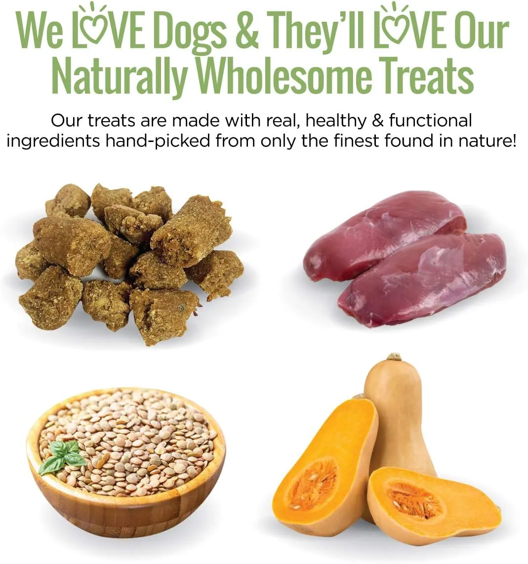 Smart Cookie All Natural Soft Dog Treats - Duck & Squash - Training Treats for Dogs with Allergies or Sensitive Stomachs - Grain Free Dog Treats, Chewy, Human-Grade, Made in USA - 5oz Bag