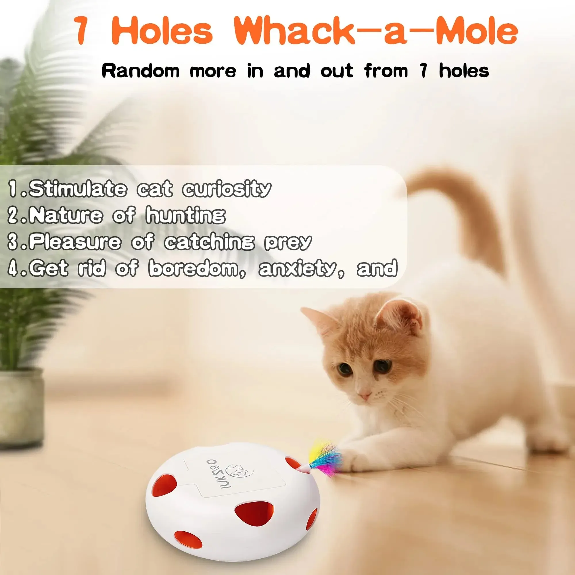 Smart  Interactive7 Holes Mice Whack-A-Mole Cat Toys