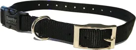 Sparky Pet Co - ECollar Replacement Strap - Double Buckle Dog Collar - Rugged Nylon - Adjustable - D Ring - Quick Release Metal Clasp - for Invisible Fence Systems - 3/4" x 24" - Black