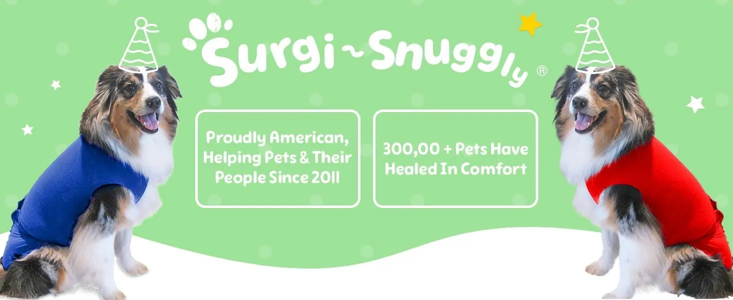 SurgiSnuggly Dog Surgery Recovery Suit for Female Or Male Dogs, Veterinarian Invented Dog Onesie is Better Than A Dog Cone, Custom Milled Fabric is Safe Spay Or Neuter Surgical Recovery Easy XLL PL